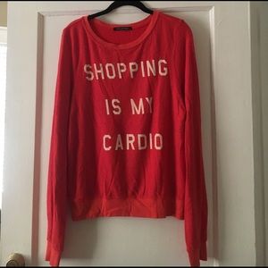 Wildfox red Shopping is my Cardio jumper top